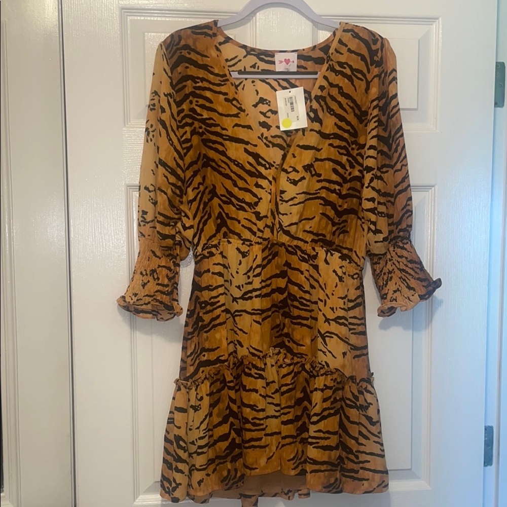 Buddy Love Tiger Print LSU Game day Dress, lined,  adjustable v neck football
